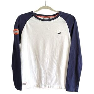 DADA SUPREME Basketball T-Shirt Raglan Long Sleeve Ring Neck Spell Out Medium